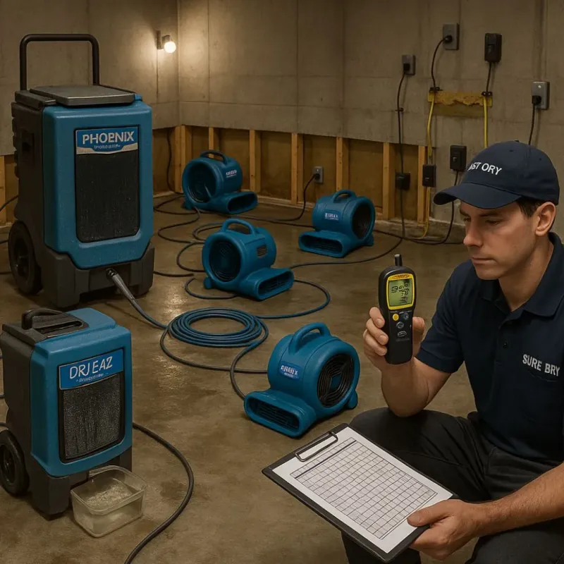 Structural Drying and Dehumidification process in Stoneboro, PA